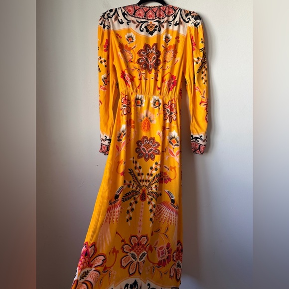 FARM RIO ANTHROPOLOGY Floral Yellow Wrap Maxi Dress - Picture 16 of 16